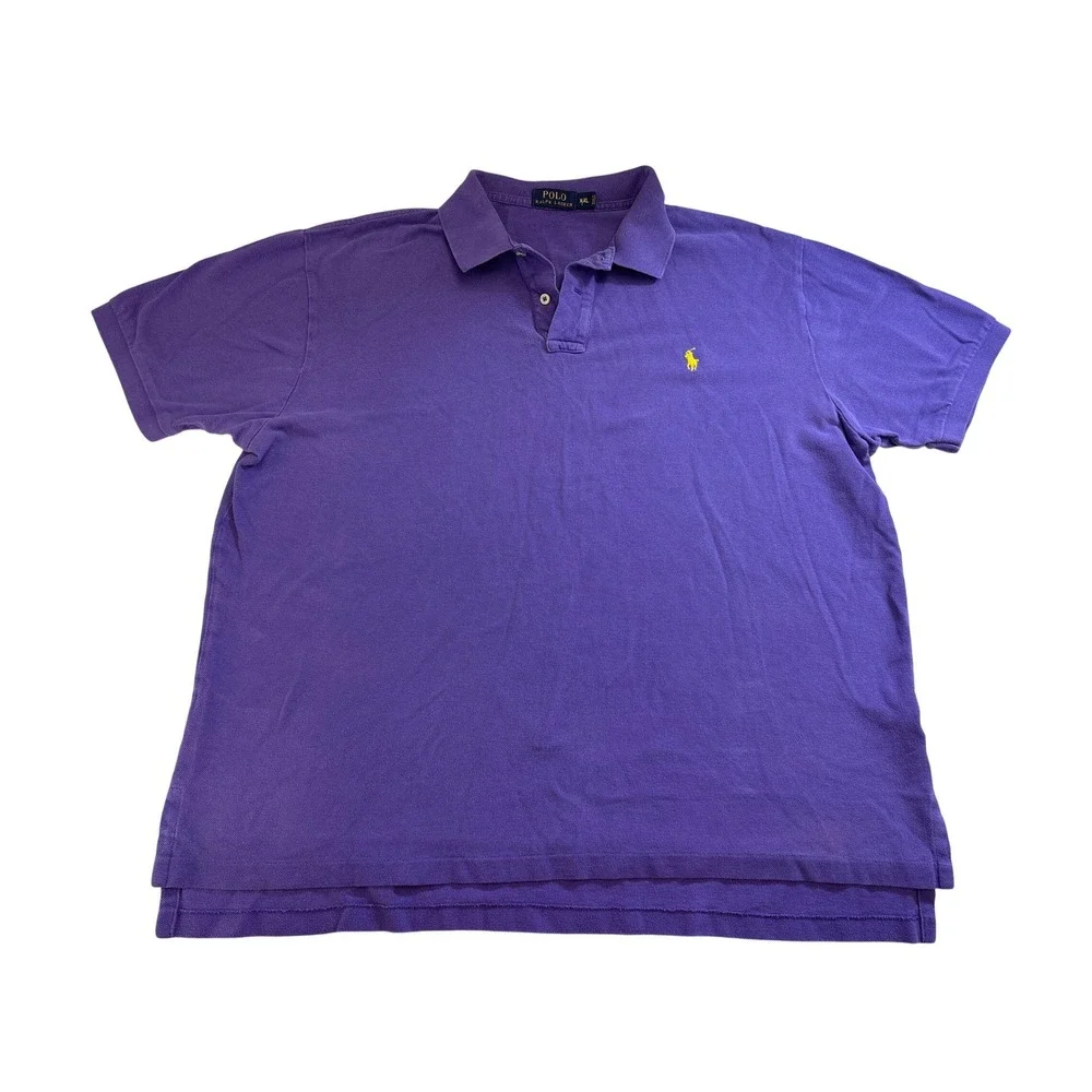 Polo Ralph Lauren Mens XXL Purple Short‎ Sleeve Cotton Pique Polo Shirt